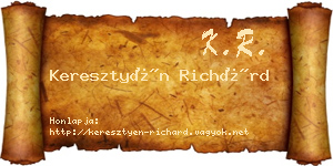 Keresztyén Richárd névjegykártya